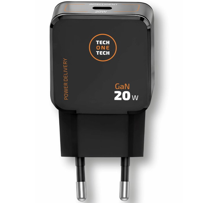 Tech One Tech Cargador de Pared GaN 20W con Cable USB-C TEC2223 Negro Tech One Tech Cargador de Pared GaN 20W con Cable USB-C TEC2223 Negro